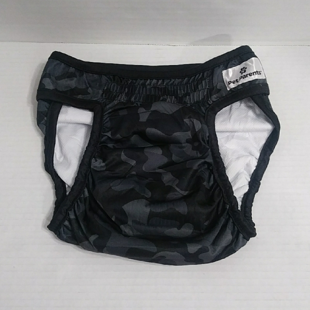 Pet Parents Camo Black & Gray Washable Dog Diaper Size Large *NWOT*
